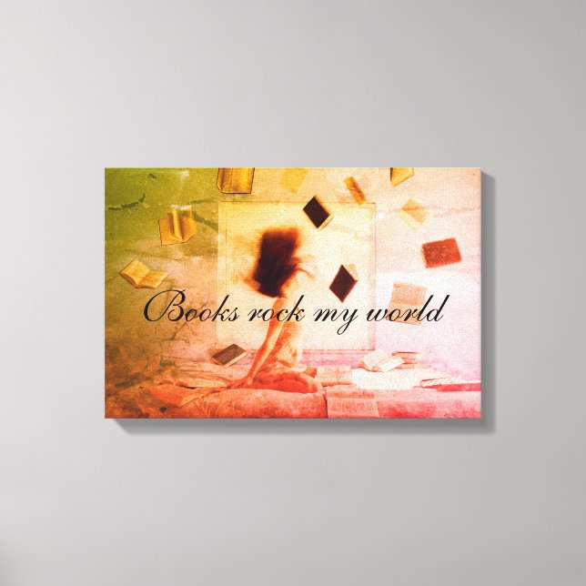 Impression sur toile Livres font chavirer mon mond (Recto)