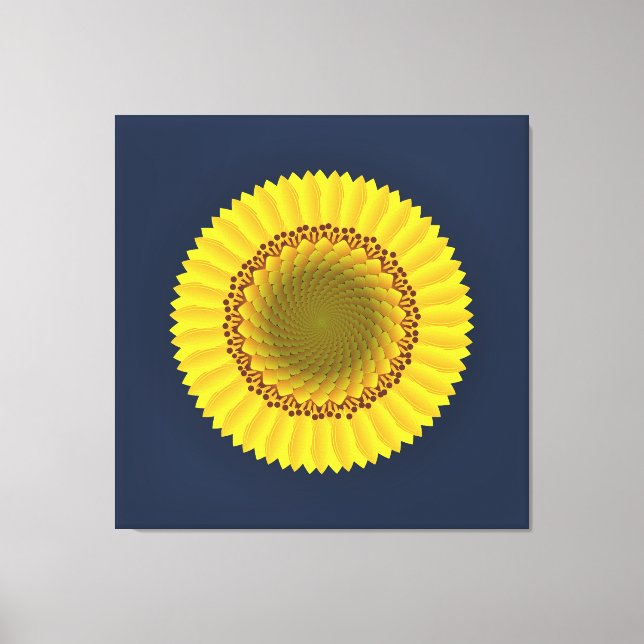 Impression sur toile mandala florale de tournesol  (Recto)