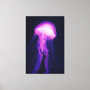 Impression sur toile Méduse violette et Océan bleu