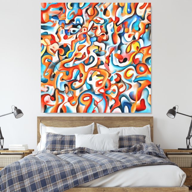 Impression sur toile moderne - Couleurs abstraites (Insitu(Chambre))