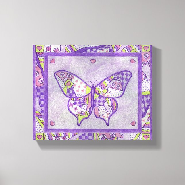 Impression sur toile Papillon Violet (Recto)
