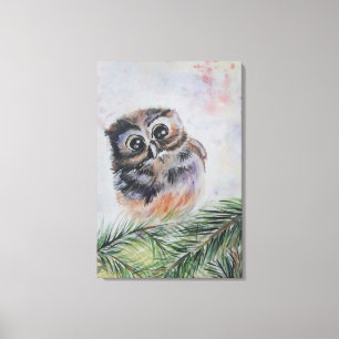 Impression sur toile Petit Hibou - Peinture à l'aq
