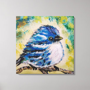 Impression sur toile Petit Oiseau Bleu Peinture à