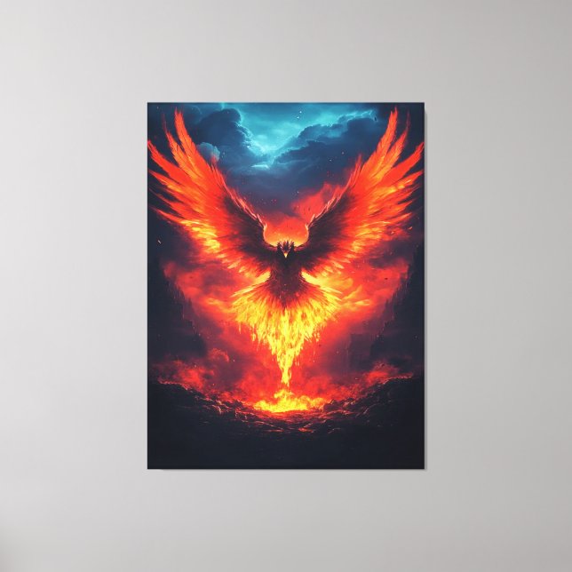 Impression sur toile Phénix de feu qui s'élève (Recto)