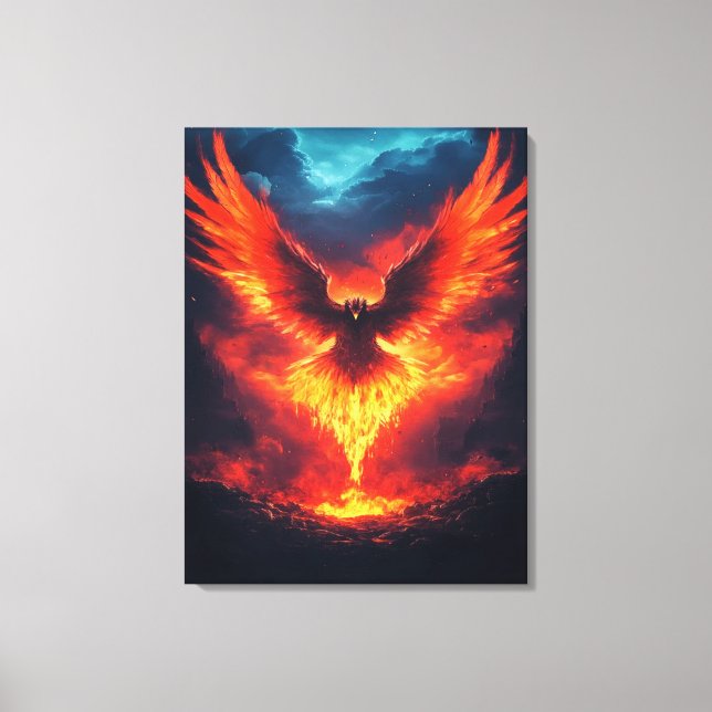 Impression sur toile Phénix de feu qui s'élève (Recto)
