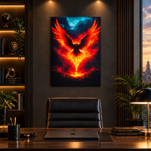 Impression sur toile Phénix de feu qui s'élève