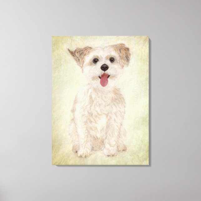 Impression sur toile premium encadrée de chien Mor (Recto)