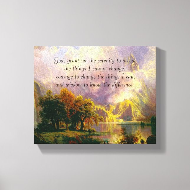 Impression sur toile prière de sérénité montagnes  (Recto)