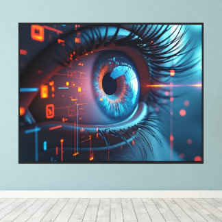 Impression sur toile Quantum Eye avec cadre