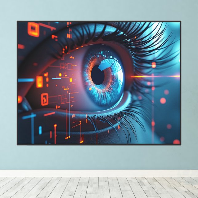 Impression sur toile Quantum Eye avec cadre (Insitu (Plancher de Bois))