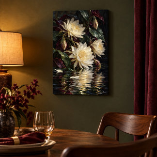 Impression sur toile Reflets de floraison nocturne