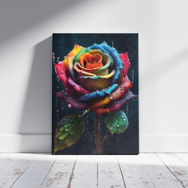 Impression sur toile Rose Arc-en-ciel (Créateur téléchargé)