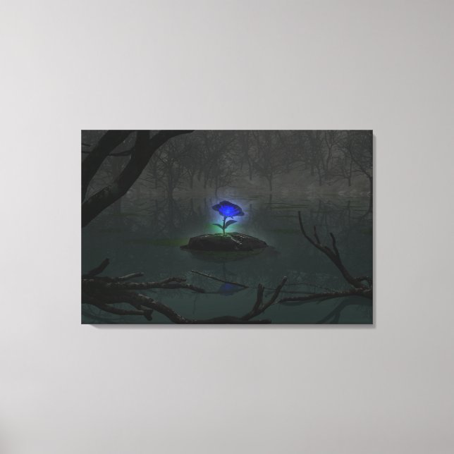 Impression sur toile Rose Bleue (Recto)