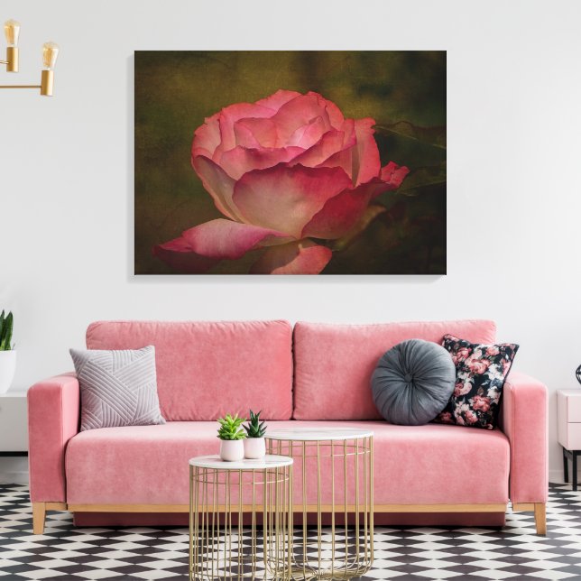 Impression sur toile Rose du début de soirée (Insitu(Salon))