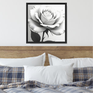 Impression sur toile Rose Noir & Blanc – Art mural