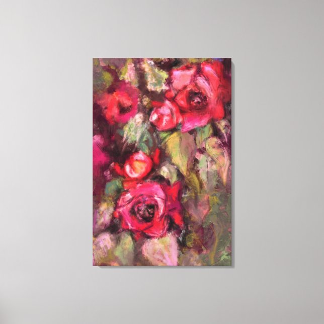Impression sur toile Roses Rouges (Recto)