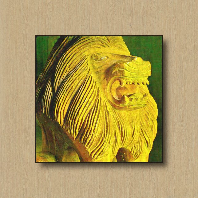 Impression sur toile Sculpture de tête de lion (Créateur téléchargé)
