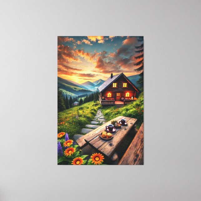 Impression sur toile Sérénité de la cabane au couc (Recto)