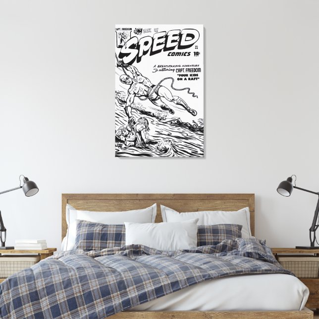 Impression sur toile SPEED Comics des années 40 (Insitu(Chambre))