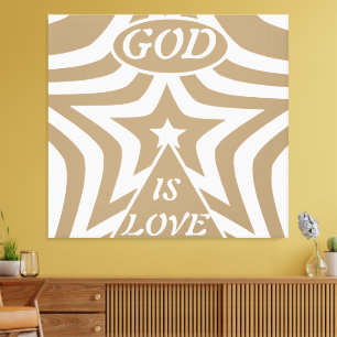 Impression sur toile Taupe Star : "Dieu est amour"