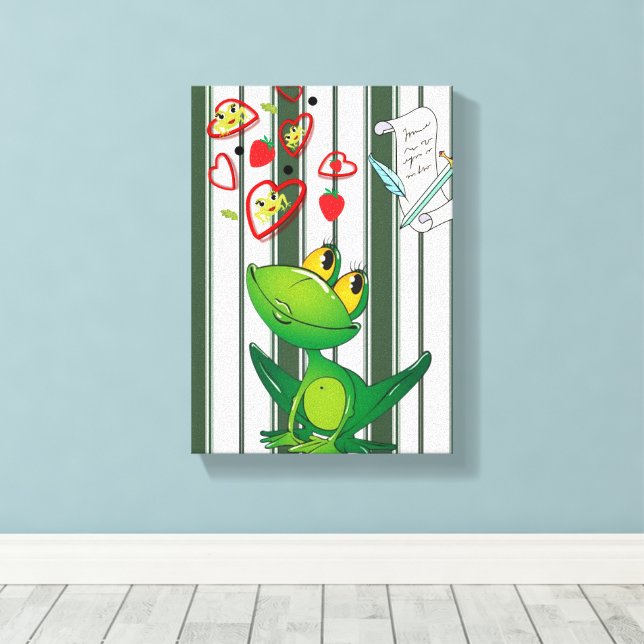 Impression sur toile tendue à rayures grenouille c (Insitu (Plancher de Bois))