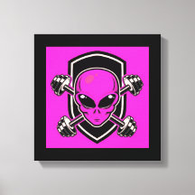 Impression sur toile tendue Alien Gym rose