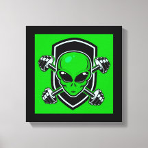 Impression sur toile tendue Alien Gym vert