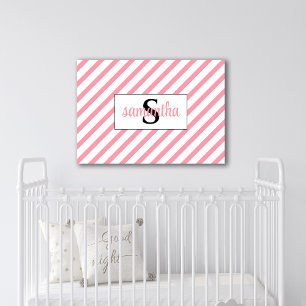 Impression sur toile tendue avec monogramme initia