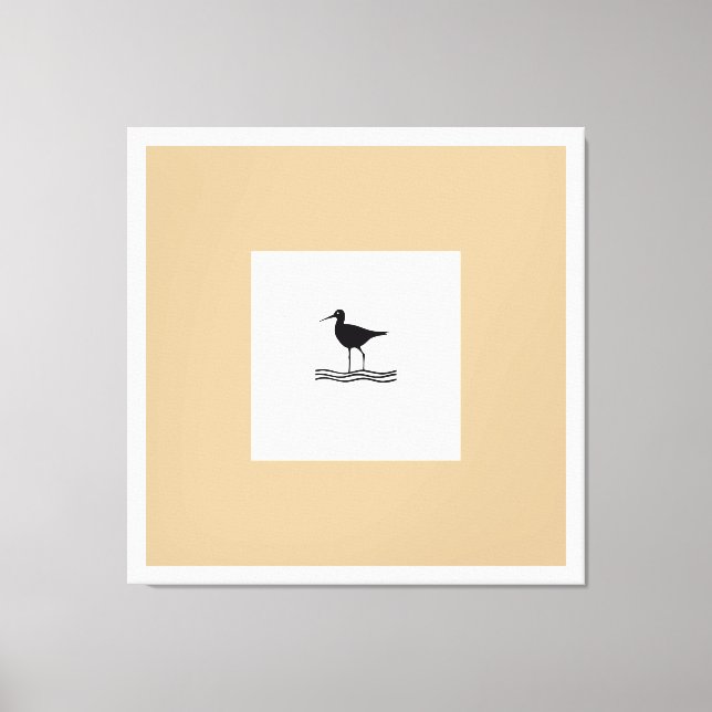 Impression sur toile tendue beige et blanc d'oisea (Recto)
