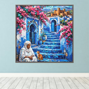 Impression sur toile tendue Chefchaouen Maroc
