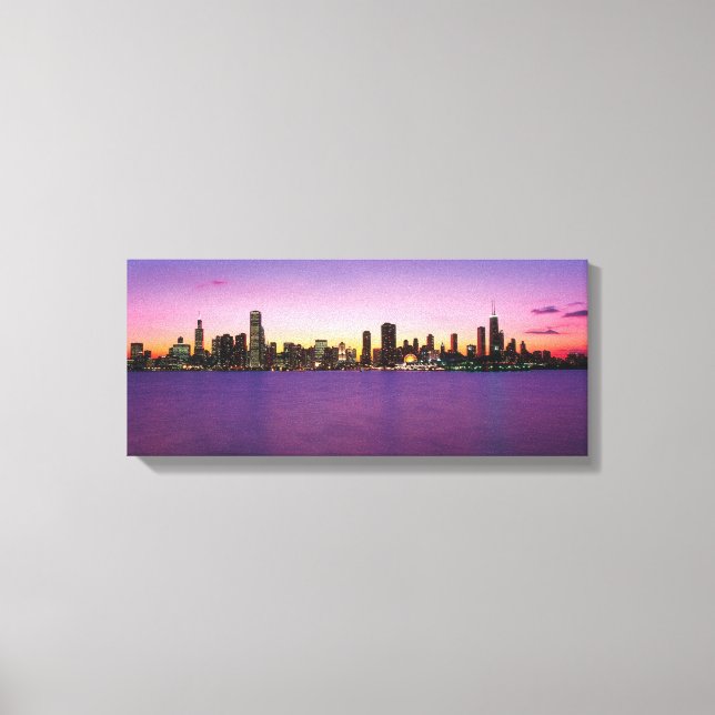 Impression sur toile tendue - Chicago Skyline (Recto)