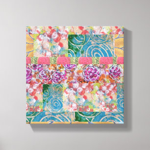 Impression sur toile tendue d'abstrait floral