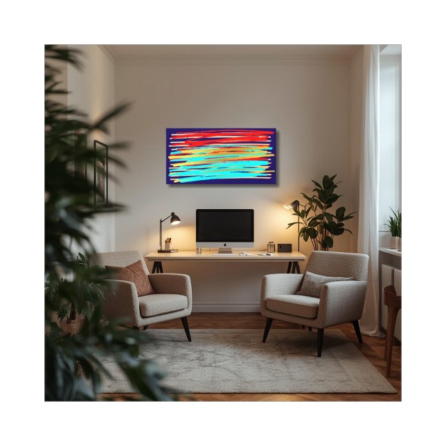 Impression sur toile tendue d'art abstrait bleu ro (Créateur téléchargé)
