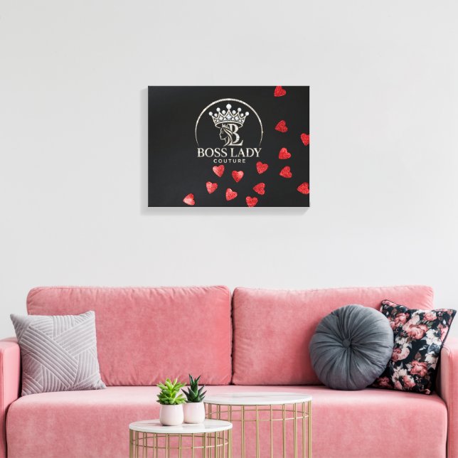 Impression sur toile tendue de Boss Lady Hearts (Insitu(Salon))