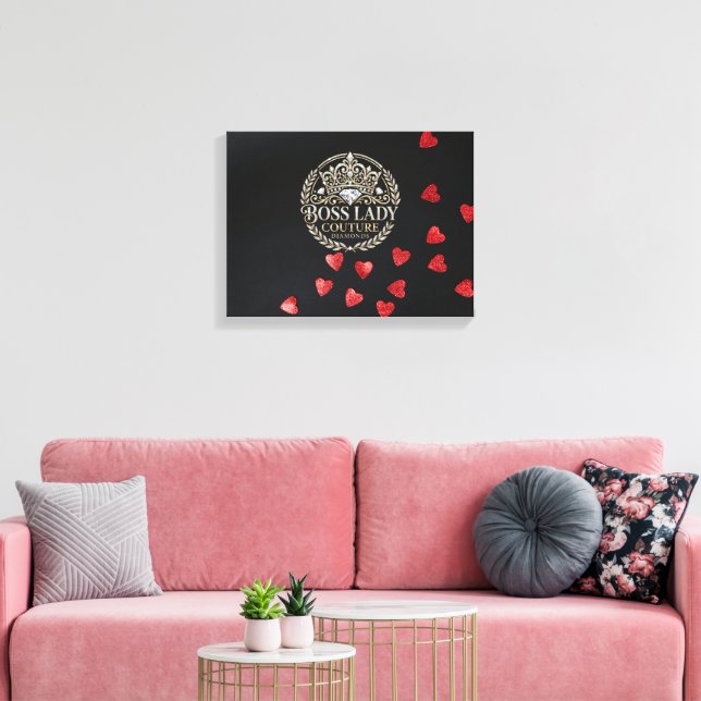 Impression sur toile tendue de Boss Lady Hearts (Insitu(Salon))