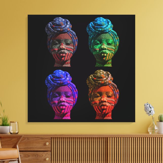 Impression sur toile tendue de femmes noires color (Insitu(Salon))