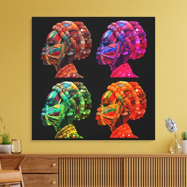 Impression sur toile tendue de femmes noires color (Insitu(Salon))