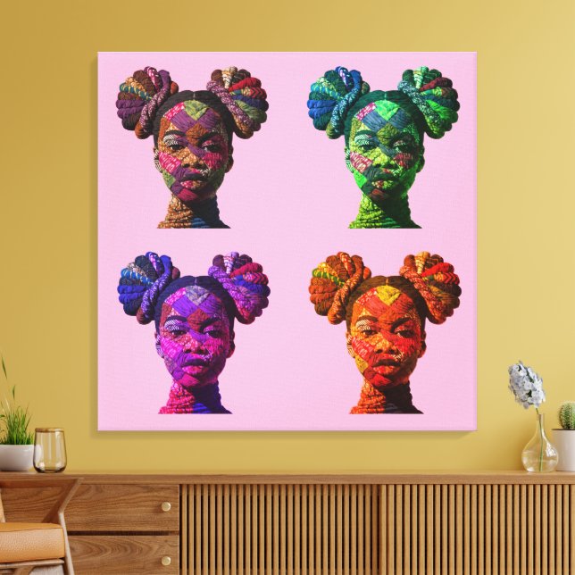 Impression sur toile tendue de femmes noires color (Insitu(Salon))