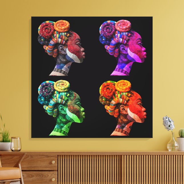 Impression sur toile tendue de femmes noires color (Insitu(Salon))