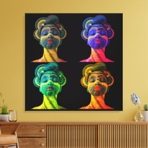 Impression sur toile tendue de femmes noires color