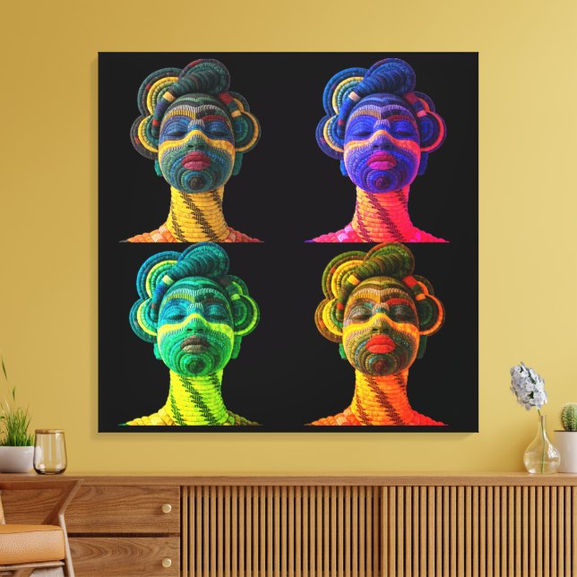 Impression sur toile tendue de femmes noires color (Insitu(Salon))