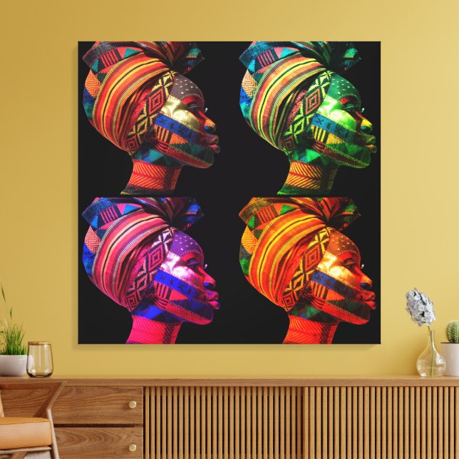 Impression sur toile tendue de femmes noires color (Insitu(Salon))