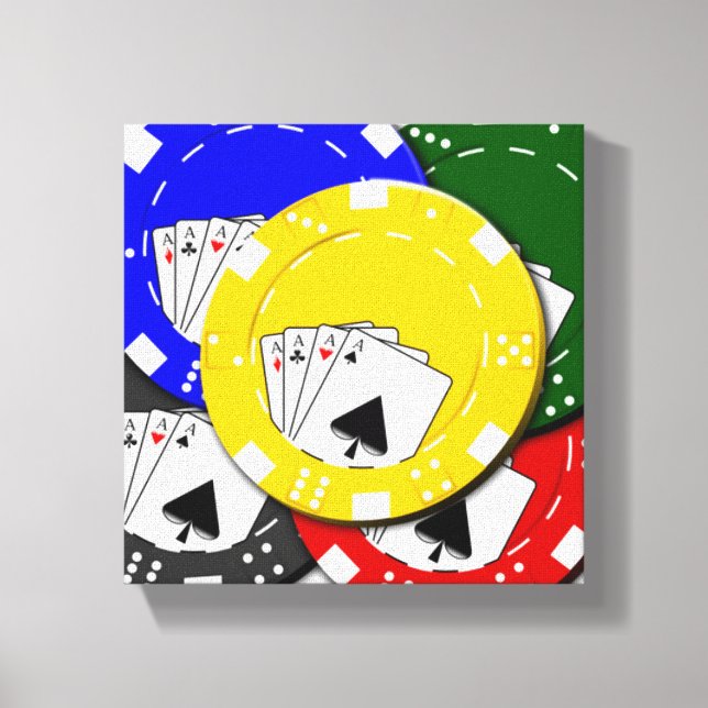 Impression sur toile tendue de jetons de poker (Recto)