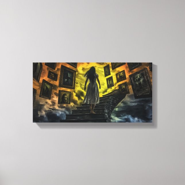 Impression sur toile tendue d'escaliers sans fin d (Recto)