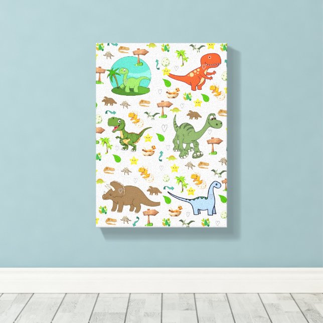 Impression sur toile tendue Dinosaure (Insitu (Plancher de Bois))