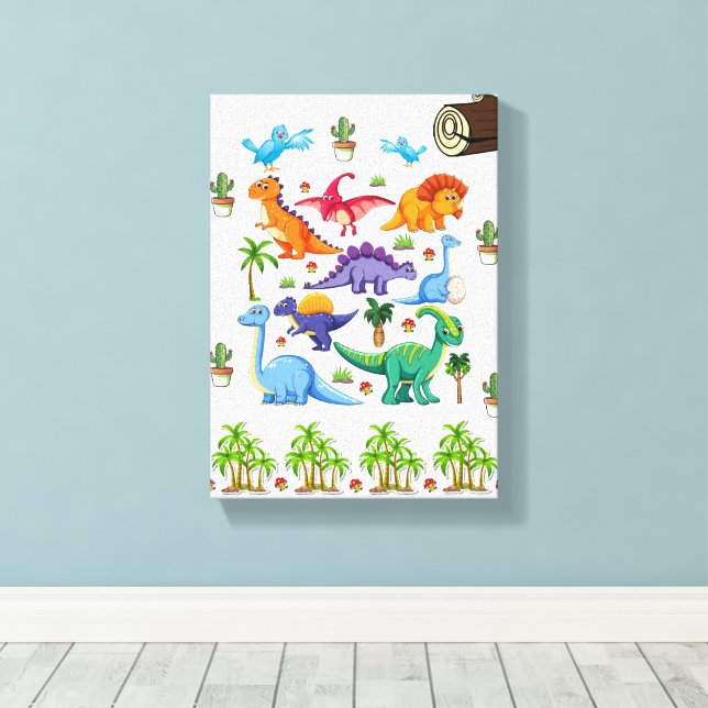 Impression sur toile tendue Dinosaure faune  (Insitu (Plancher de Bois))