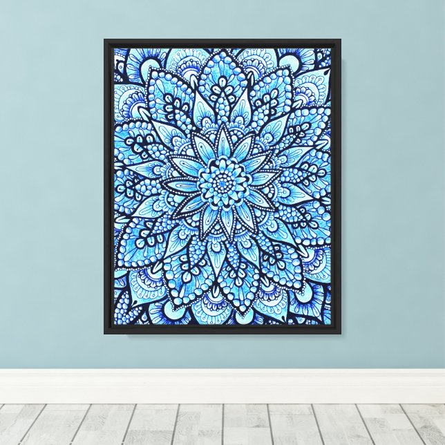 Impression sur toile tendue du mandala au crayon d (Insitu (Plancher de Bois))