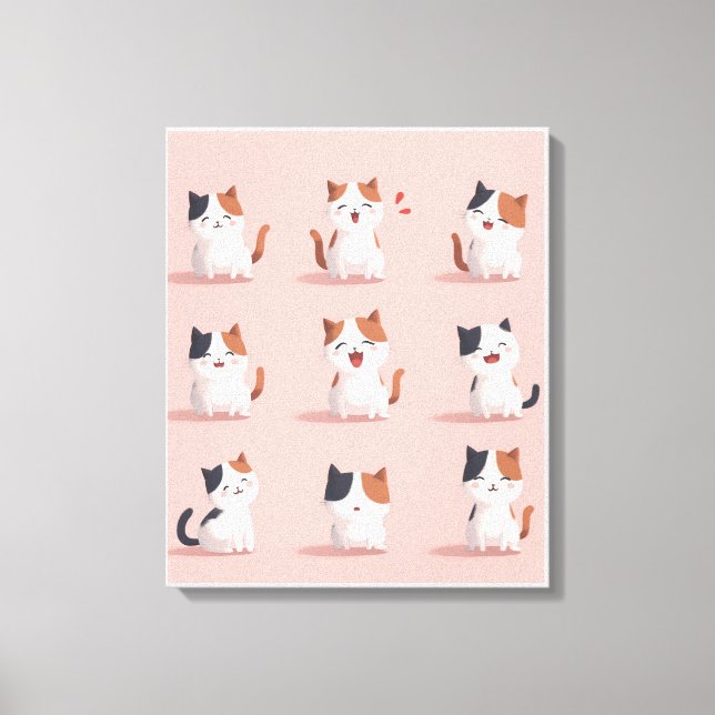Impression sur toile tendue d'un chat souriant heu (Recto)
