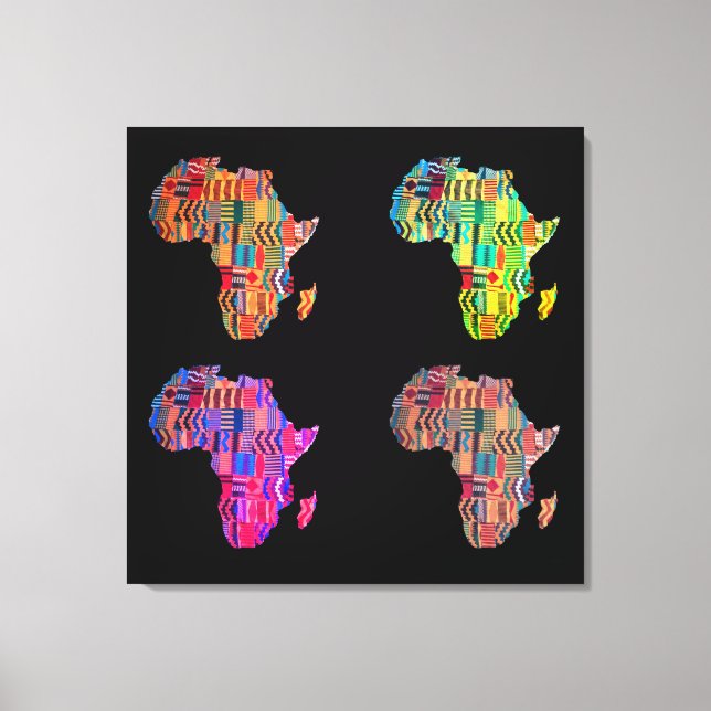 Impression sur toile tendue d'une carte colorée de (Recto)