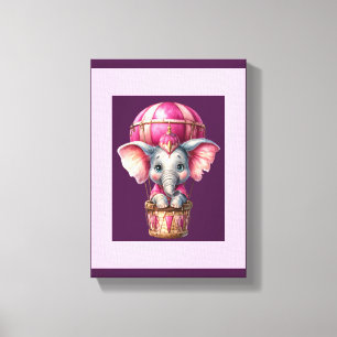 Impression sur toile tendue éléphant violet foncé